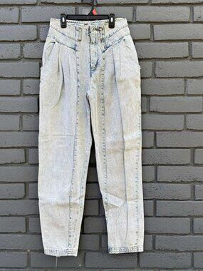 HTF RARE VTG  Acid Wash Hammer Baggy Wide Leg Jean 28x32 Festival Boho Hippie
